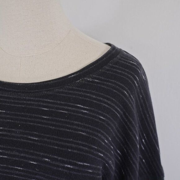 Liz Claiborne Weekend Large Black Knit Top Scoop Neck Cotton Short Sleeve - Picture 2 of 8